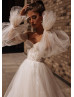 Off Shoulder Ivory Lace Tulle Dreamy Wedding Dress